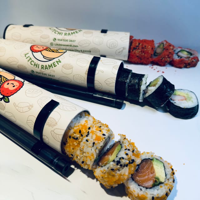 Push Pop Spicy Tuna Or Salmon Roll.
