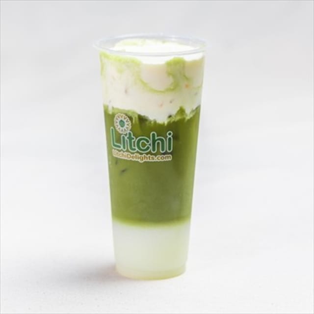 Matcha Latte with Cheese Foam.
